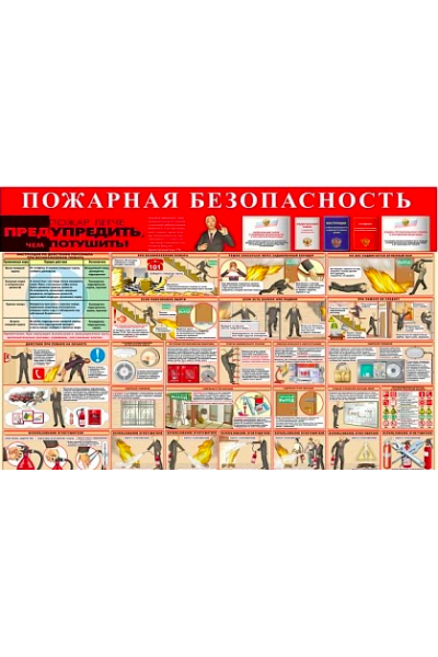 Стенд "Пожарная безопасность" Пластик  1000*1500*3